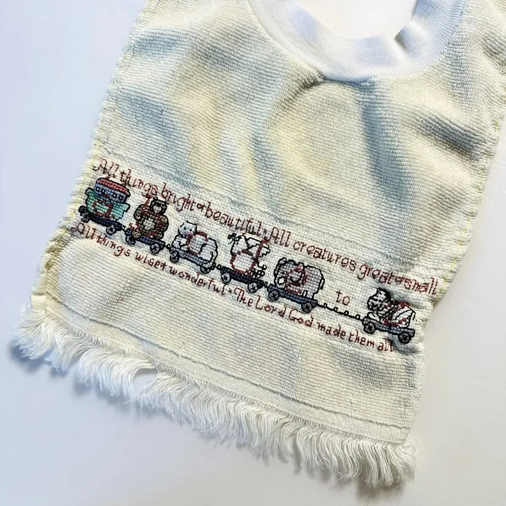 Vintage Bundle Of 3 Square Terry Cloth Unisex Bibs